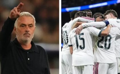 جوزيه مورينيو خلال مباراة ريال مدريد وبرشلونة في الكلاسيكو