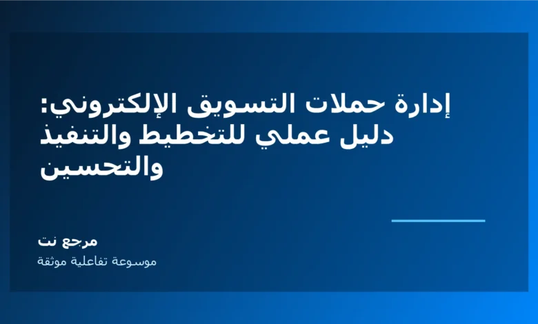 إدارة حملات التسويق الإلكتروني: دليل عملي للتخطيط والتنفيذ والتحسين